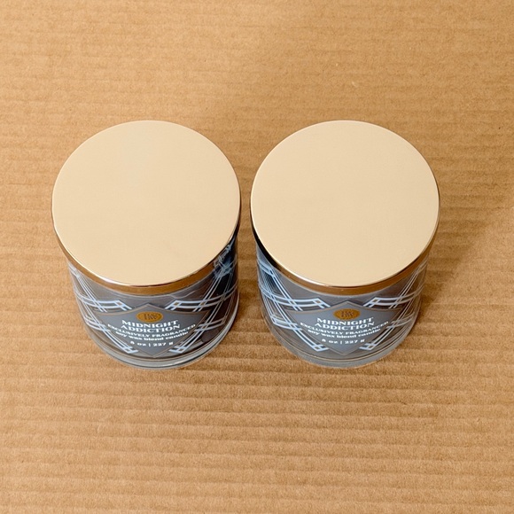 2 X Bath & Body Works Midnight Addiction Soy Wax Blend Single Wick Candle 8 oz - Picture 3 of 9